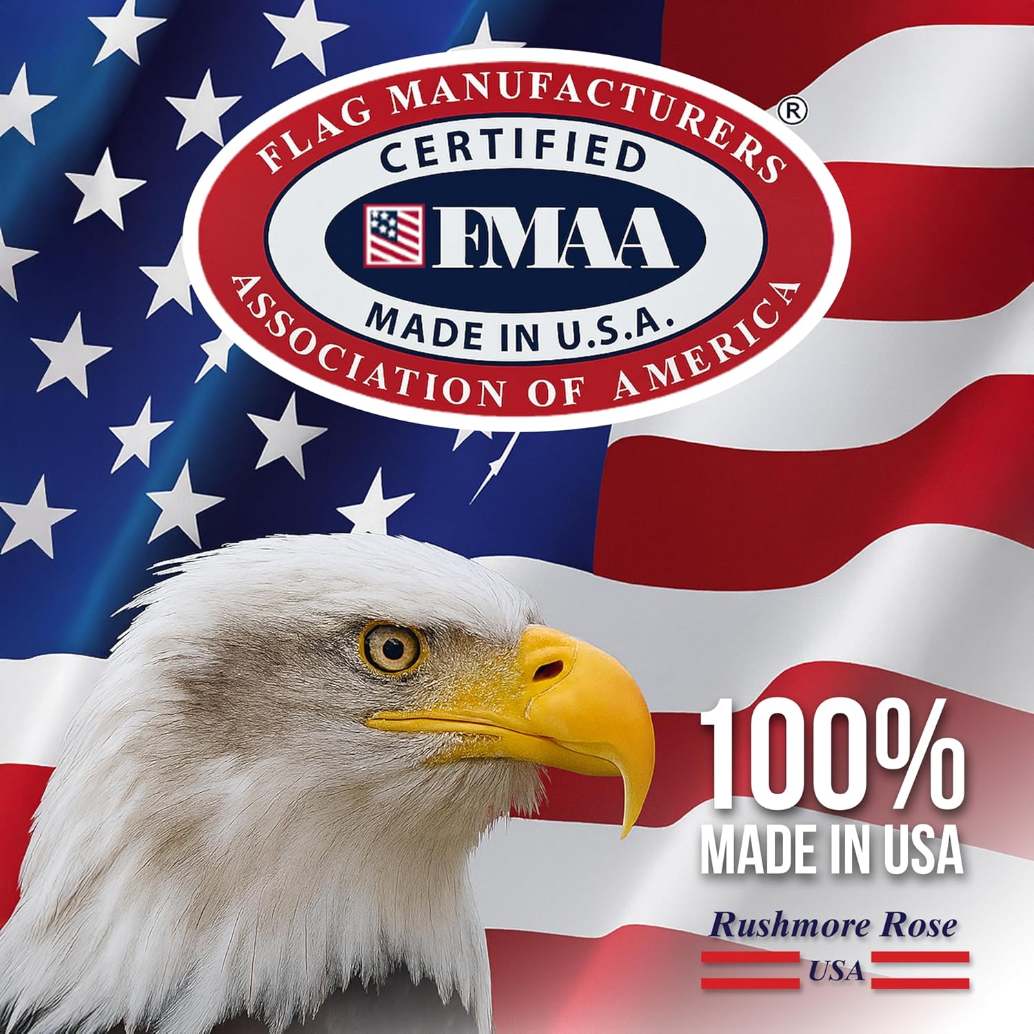 American Flag | American Flags for Outside |100% Made in USA Flag - US Flag  Printed Polycotton with brass grommets-FMAA Certified